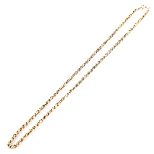 318 - A late 20th century 9ct gold rope twist chain necklace, hallmarks Sheffield 1988, length 44cm, 4.9g