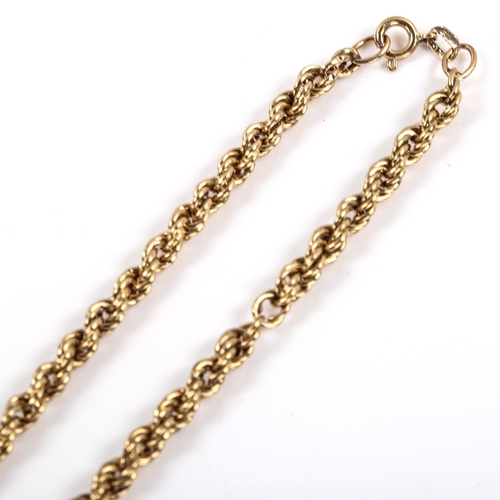 318 - A late 20th century 9ct gold rope twist chain necklace, hallmarks Sheffield 1988, length 44cm, 4.9g