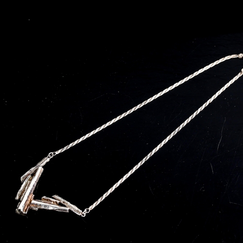 505 - THEODOR OLSENS EFTL - a Vintage Norwegian stylised sterling silver abstract pendant necklace, length... 