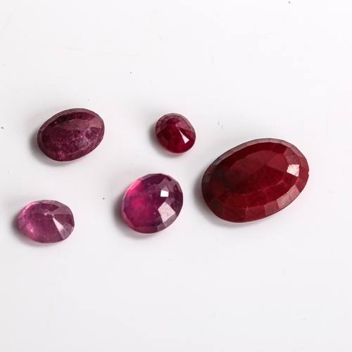 520 - 6 unmounted rubies, including 7.68ct oval mixed-cut, 6.13ct oval mixed-cut etc, all with certificate... 