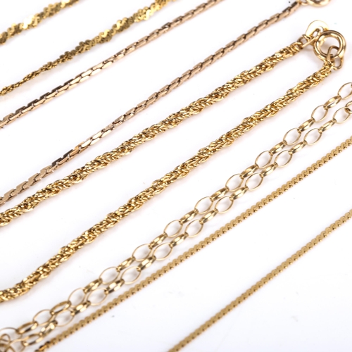 564 - 5 9ct gold chain bracelets, 8.1g total (5)