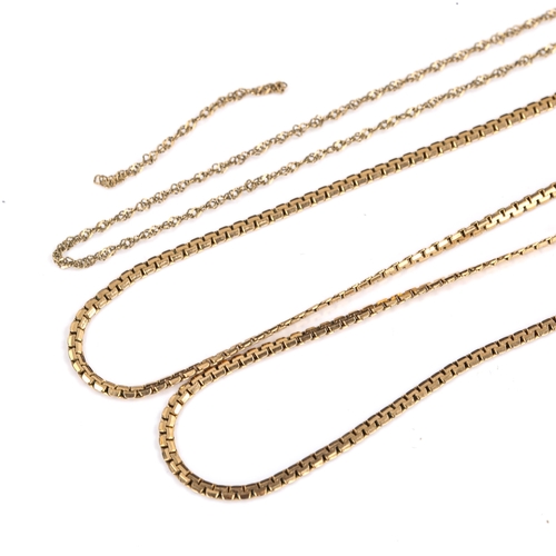 572 - 2 9ct gold chain necklaces, both A/F, 8.2g total (2)