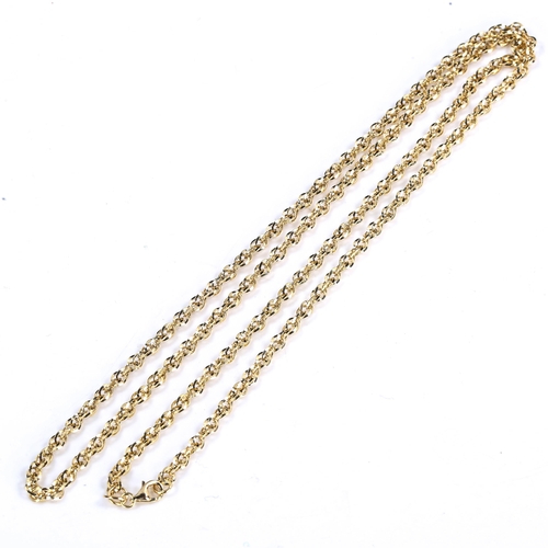 578 - A modern 9ct gold Prince of Wales link chain necklace, length 62cm, 5.4g