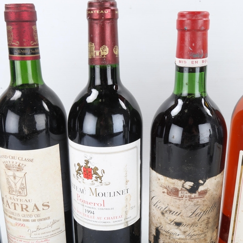 1043 - A mixed case of 9 bottles of French wine, 3 Chateau Matras 1990, Clos Fourtet 1990, Chateau Lapellet... 