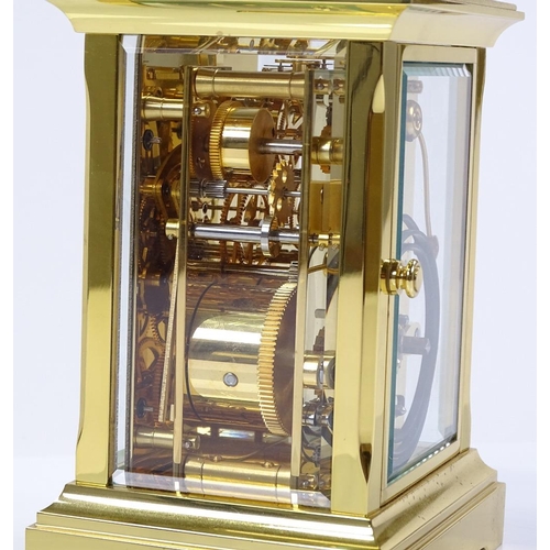 A modern Matthew Norman Anglaise style grande carriage clock, 8