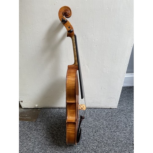 1047 - A viola, late 19th century, possibly Berlin School, previously owned and played by John Georgiadis, ... 