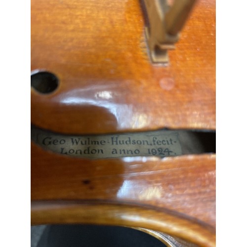 1046 - George Wulme Hudson (1882 - 1952), fine quality violin made in 1924, previously owned and played by ... 