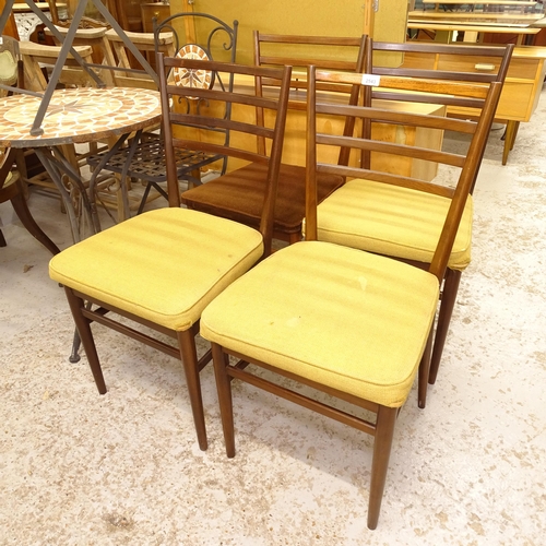 2543 - A set of 4 mid-century Meredew ladder-back dining chairs