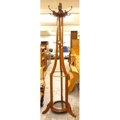 2580 - A Victorian mahogany hat coat and stick stand, H205cm