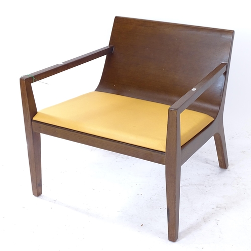 2066 - A contemporary mid-century style ply low armchair