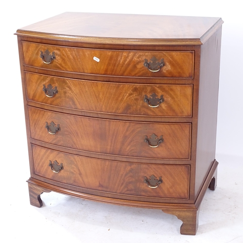 2068 - A mahogany bow-front chest of 4 drawers, W80cm, H53cm, D53cm (WTIH THE OPTION TO PURCHASE THE FOLLOW... 