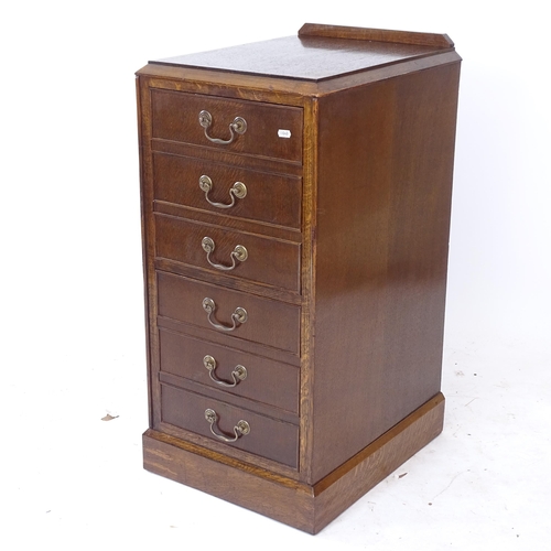 2074 - An early 20th century oak filing cabinet, W40cm, H85cm, D51cm