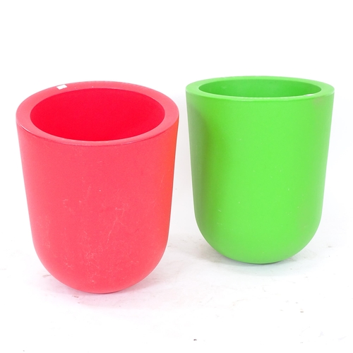 2104 - 2 Italian Ibebi Duo Paper Pouf planters/stools/waste paper bins, with moulded maker's marks