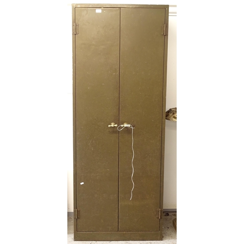 2625 - An industrial metal 2-door cabinet with 4 adjustable shelves, W71cm, H183cm, D46cm