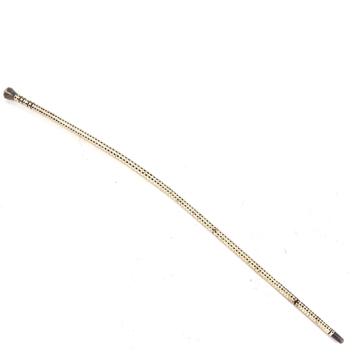 16 - A 19th century shark's vertebrae walking cane, with horn knop and spacers, length 88cm