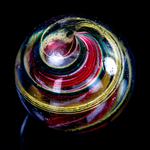 103 - A large Antique handmade marble, multi-colour swirl, diameter 5.1cm