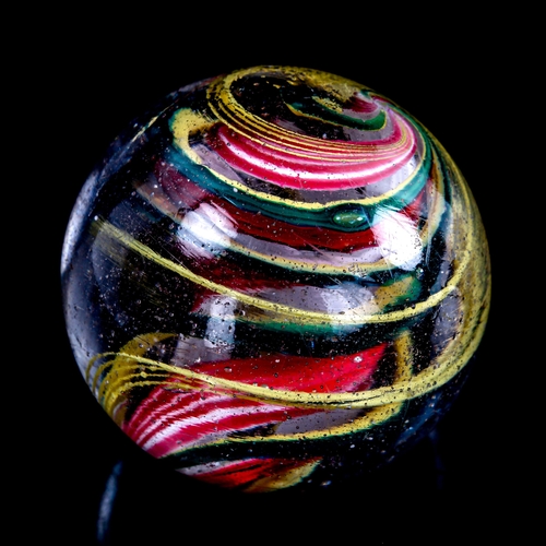 103 - A large Antique handmade marble, multi-colour swirl, diameter 5.1cm