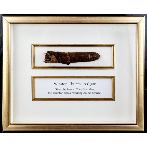 126 - Winston Churchill's cigar, given by him to Clare Sheridan, the sculptor whilst working on his bronze... 