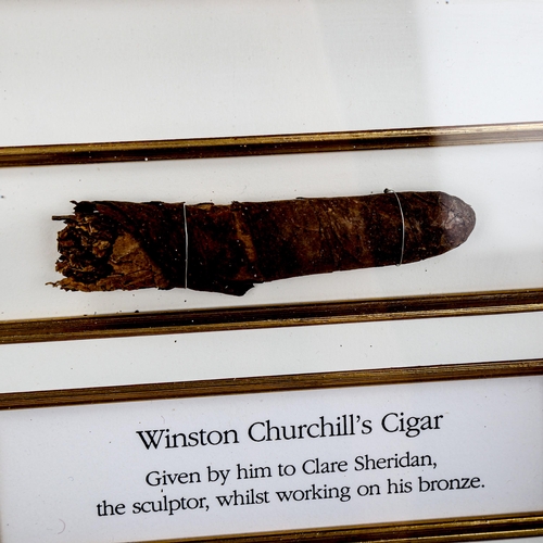 126 - Winston Churchill's cigar, given by him to Clare Sheridan, the sculptor whilst working on his bronze... 