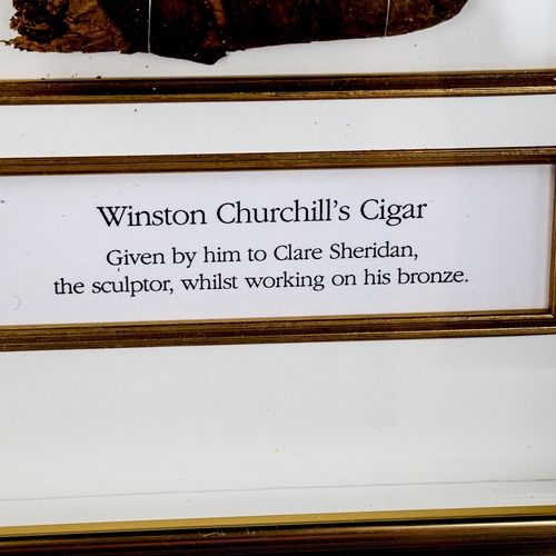 126 - Winston Churchill's cigar, given by him to Clare Sheridan, the sculptor whilst working on his bronze... 