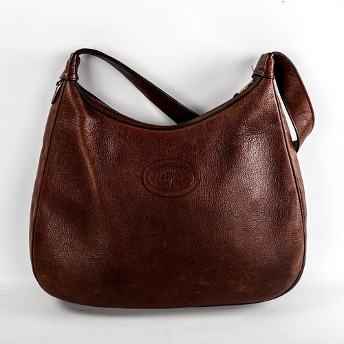 131 - MULBERRY - brown leather handbag, width approx 34cm