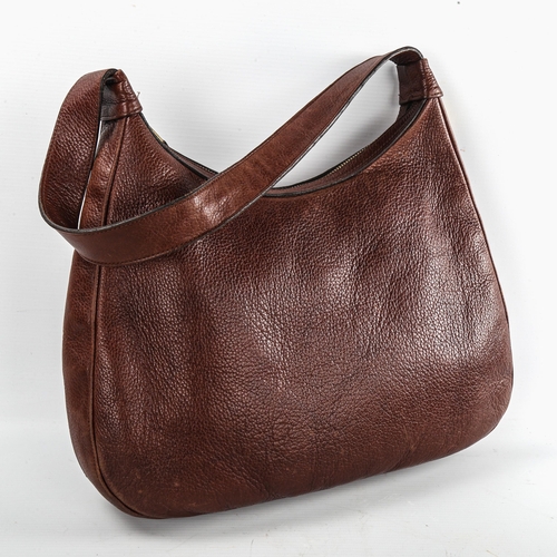 131 - MULBERRY - brown leather handbag, width approx 34cm