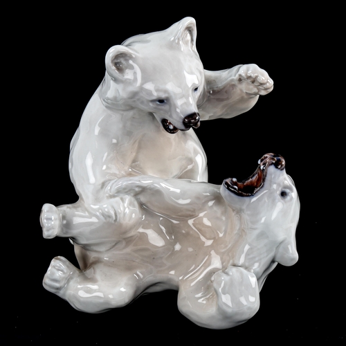 137 - Royal Copenhagen porcelain polar bears, no. 1107, height 14cm