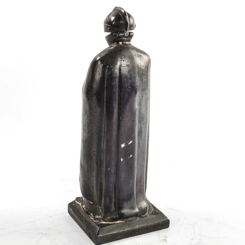 151 - A spelter knight figure table lighter, early 20th century, height 25cm