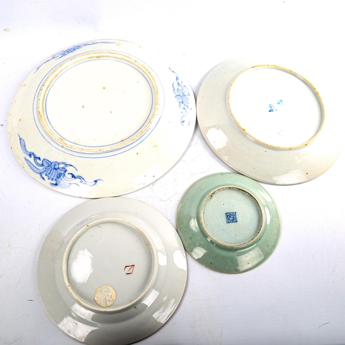 162 - 6 various Oriental chargers and plates, largest 36cm diameter