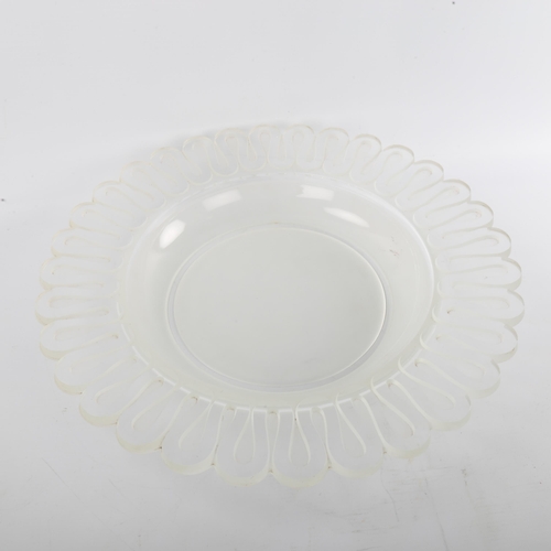 33 - A French opaque glass table centre bowl, signed A Verlys (Pierre D'Avsen), diameter 43cm