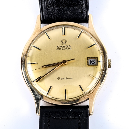 403 - OMEGA -a Vintage 9ct gold Geneve automatic wristwatch, ref. 161/25421, circa 1971, champagne dial wi... 