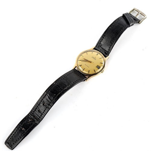 403 - OMEGA -a Vintage 9ct gold Geneve automatic wristwatch, ref. 161/25421, circa 1971, champagne dial wi... 