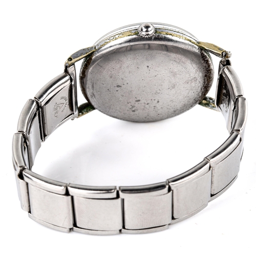 409 - MOVADO - a Vintage stainless steel mechanical bracelet watch, ref. 32789, silvered dial with Breguet... 