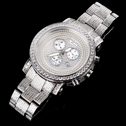 417 - JOE RODEO - an oversized stainless steel Victory quartz chronograph bracelet watch, ref. JV17, diamo... 