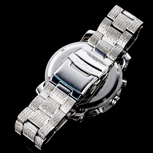 417 - JOE RODEO - an oversized stainless steel Victory quartz chronograph bracelet watch, ref. JV17, diamo... 