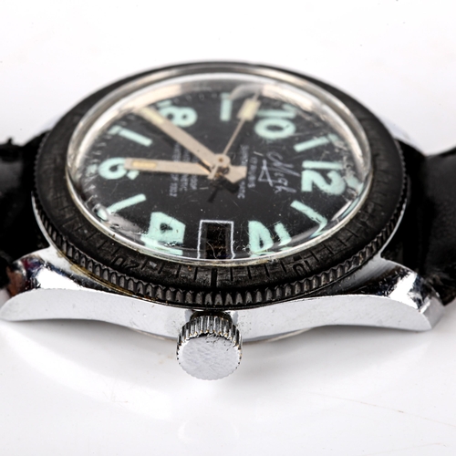 419 - MIGH - a Vintage stainless steel Superdatomatic Diver's mechanical wristwatch, black dial with lumin... 