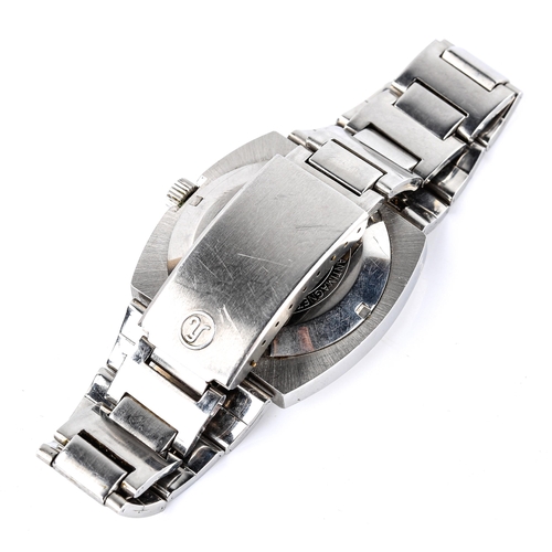 420 - YEMA - a Vintage stainless steel Sous Marine automatic bracelet watch, ref. 55.18.52, silvered dial ... 