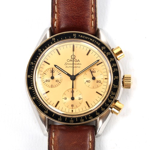 402 - OMEGA - a bi-metal Speedmaster Reduced automatic chronograph wristwatch, ref. 175.0032, circa 1990, ... 