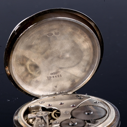 438 - An early 20th century silver-cased open-face keyless-wind pocket watch, by Kendal & Dent of London, ... 