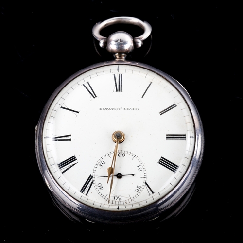 439 - An early 19th century silver-cased open-face key-wind pocket watch, white enamel dial with Roman num... 