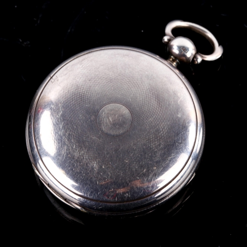 439 - An early 19th century silver-cased open-face key-wind pocket watch, white enamel dial with Roman num... 