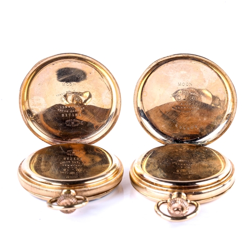 441 - 2 x gold plated pocket watches, including open-face keyless-wind Waltham example, and unnamed full h... 