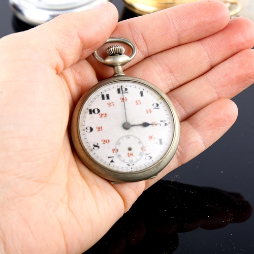 444 - 4 various pocket watches, including gold plated Waltham (4)