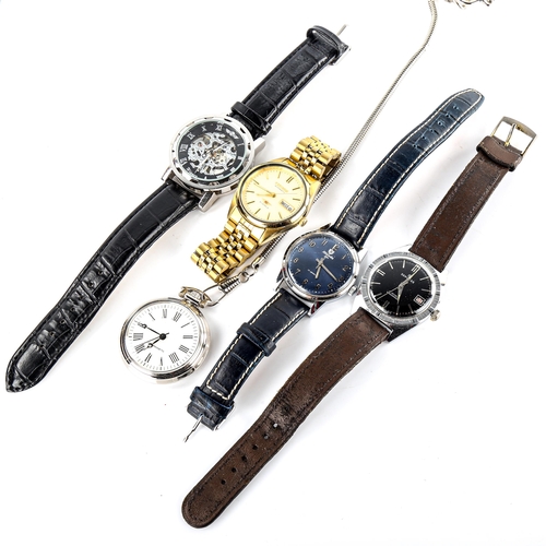 445 - Various wristwatches, including Citizen automatic, Services, Nivada SP etc (5)