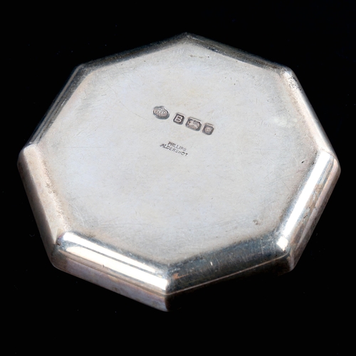 551 - A George VI octagonal silver presentation dish for Household Cavalry Polo Club, Ascot 1937, by H Phi... 