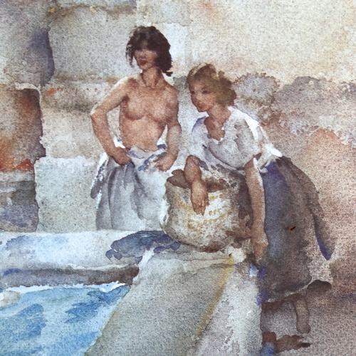 1314 - Sir William Russell Flint, colour print, bathers, signed in pencil, image 48cm x 67cm, framed