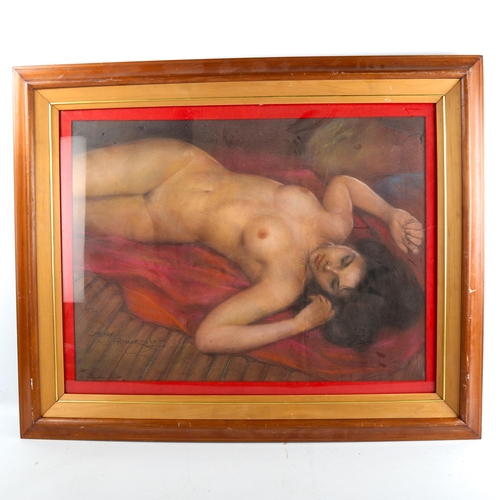 1315 - Cesar Amorsolo (Filipino 1903 - 1998), coloured pastels, nude, signed, 45cm x 65cm, framed