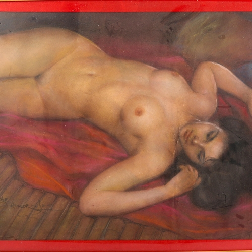 1315 - Cesar Amorsolo (Filipino 1903 - 1998), coloured pastels, nude, signed, 45cm x 65cm, framed