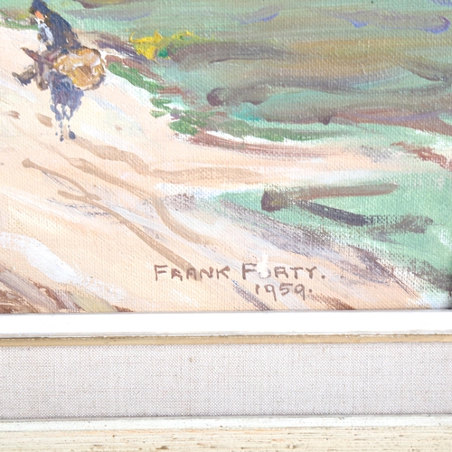 1332 - Frank Forty, oil on board, Continental hilltop town, signed and dated 1959, 38cm x 50cm, framed