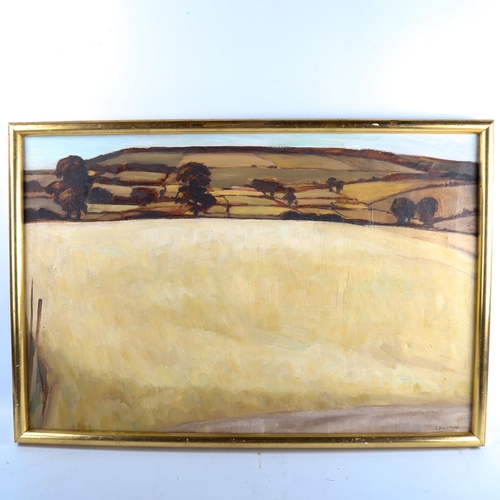 1333 - C Halstead, oil on canvas, farm landscape, signed, 50cm x 75cm, framed